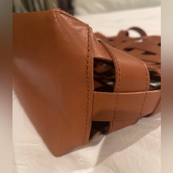 Madewell Brown Basketweave Leather Tote Bag - Picture 5 of 11